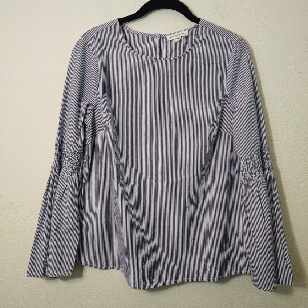 Beachlunchlounge Blue White Stripe Bell Sleeve XS